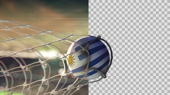 Soccer Ball Scoring Goal Night - Uruguay