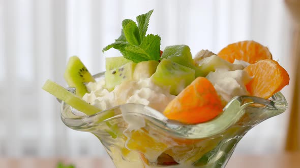 Fruit Salad in a Glass Bowl Cute Fresh Dessert