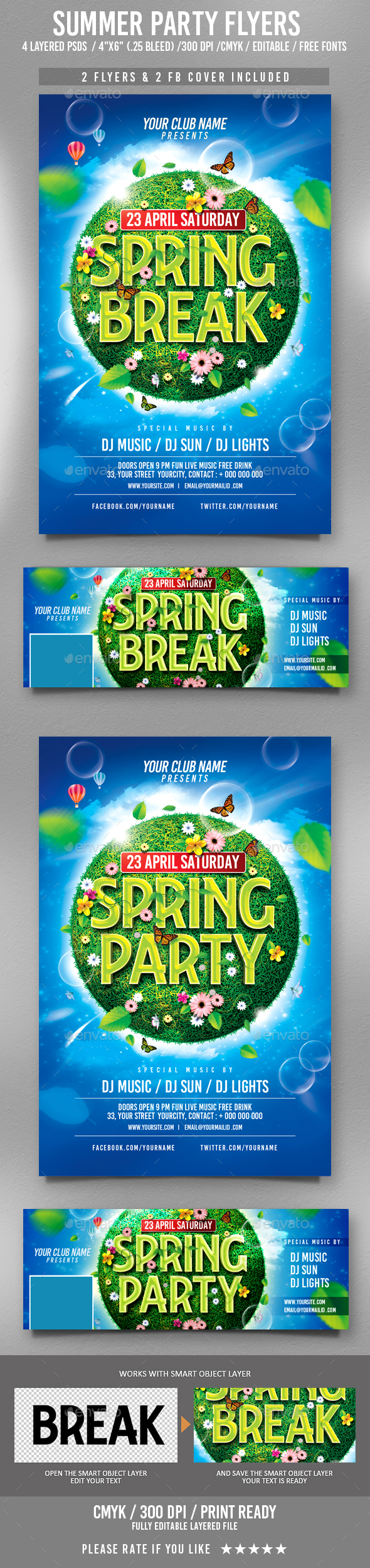 Spring Break Flyer - Clubs & Parties Events