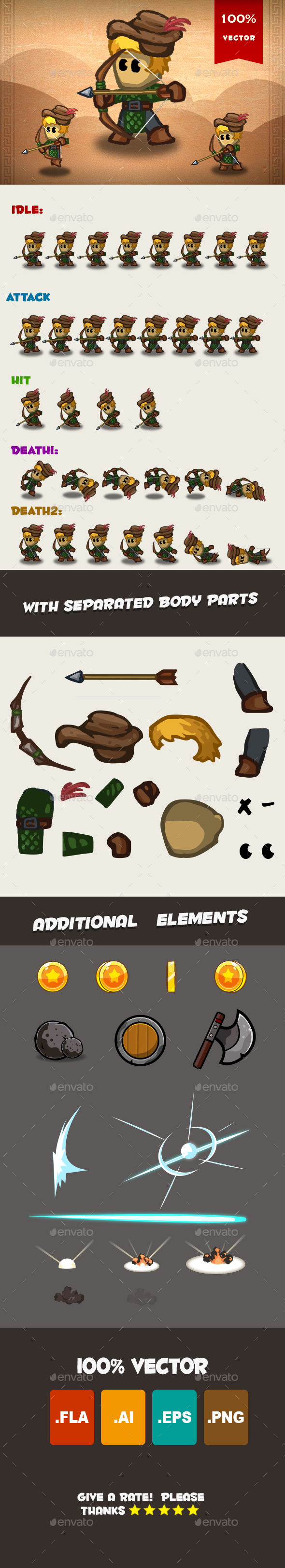 Archer Spritesheet 02 - Sprites Game Assets