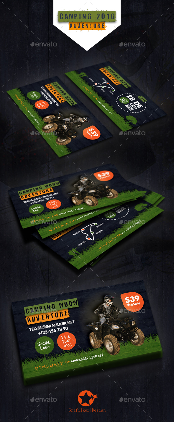 Camping Adventure Business Card Templates - Creative Business Cards