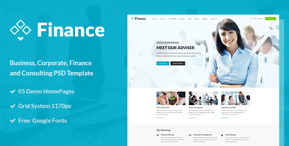 Finance - Business and Finance Corporate PSD Template - Business Corporate