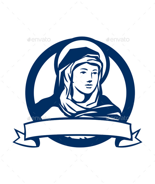 Blessed Virgin Mary Scroll Retro - Religion Conceptual