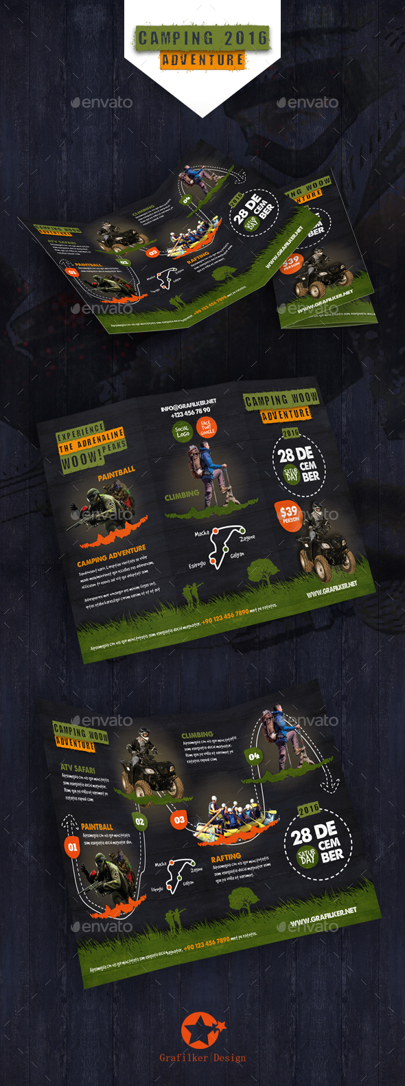 Camping Adventure Tri-Fold Templates - Informational Brochures