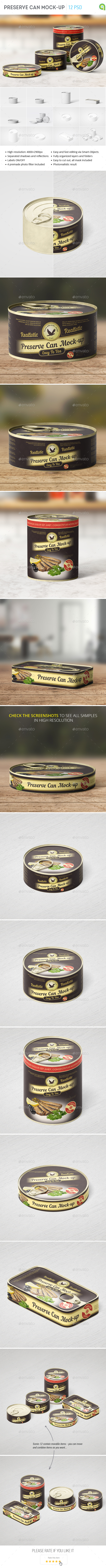 Preserve Can Mock-Up - Food and Drink Packaging