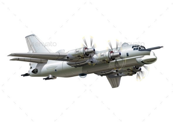 Cartoon Military Airplane - Man-made Objects Objects