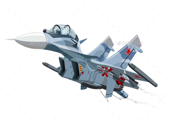 Cartoon Military Airplane - Man-made Objects Objects