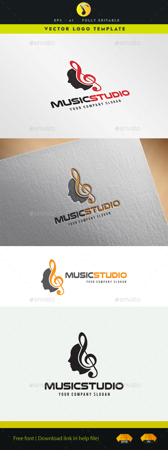 Music Studio - Objects Logo Templates