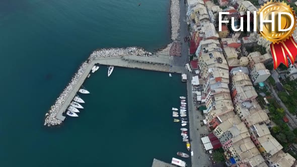 Aerial Video of the Pier With Yachts and Small