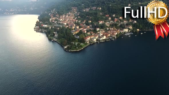 Flight Over Lake Como and the Small Towns in