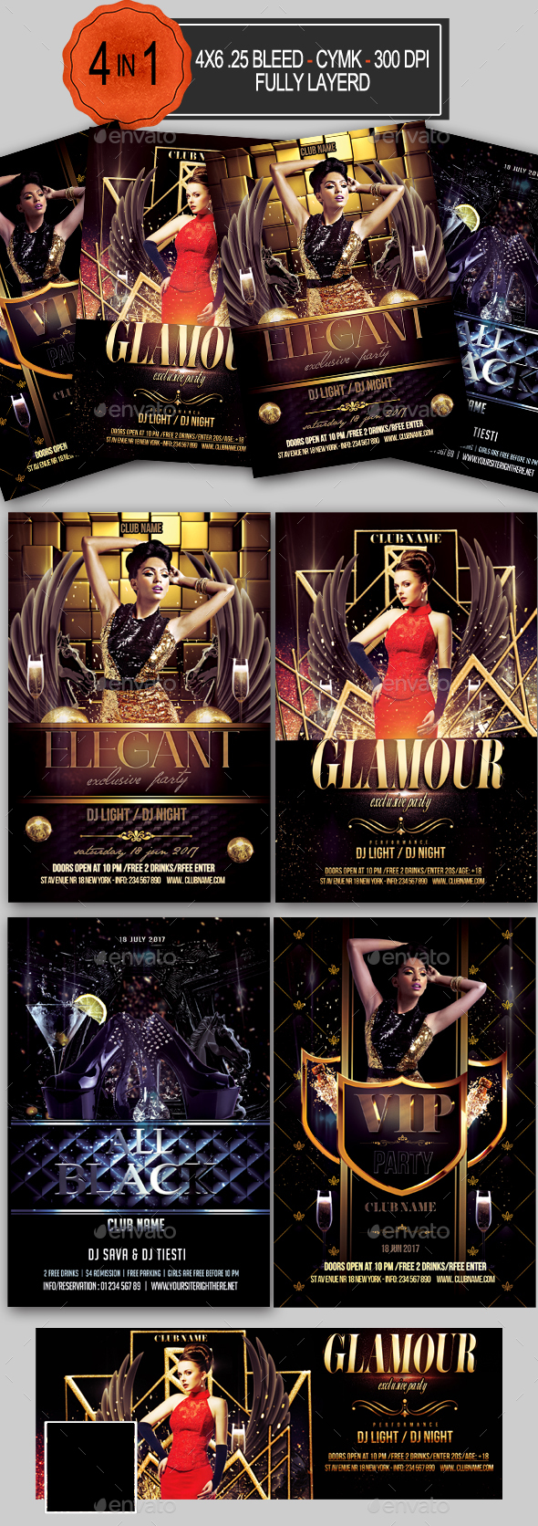 Elegant Flyer Bundle - Clubs & Parties Events