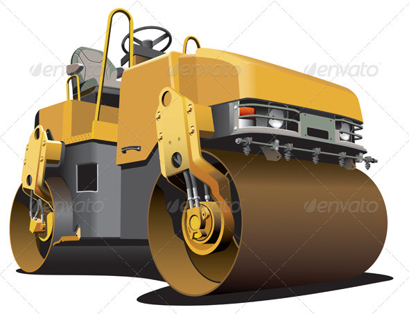 Small Road Roller - Objects Vectors