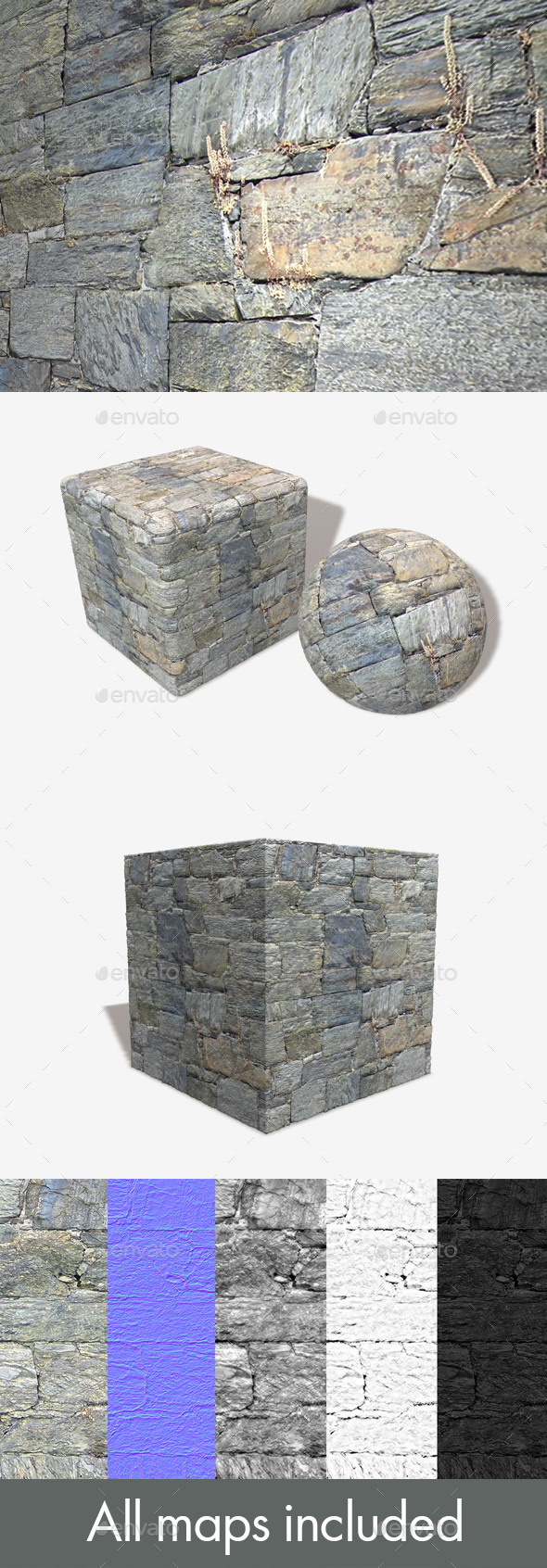 Shaped Rock Wall - 3Docean 15616455