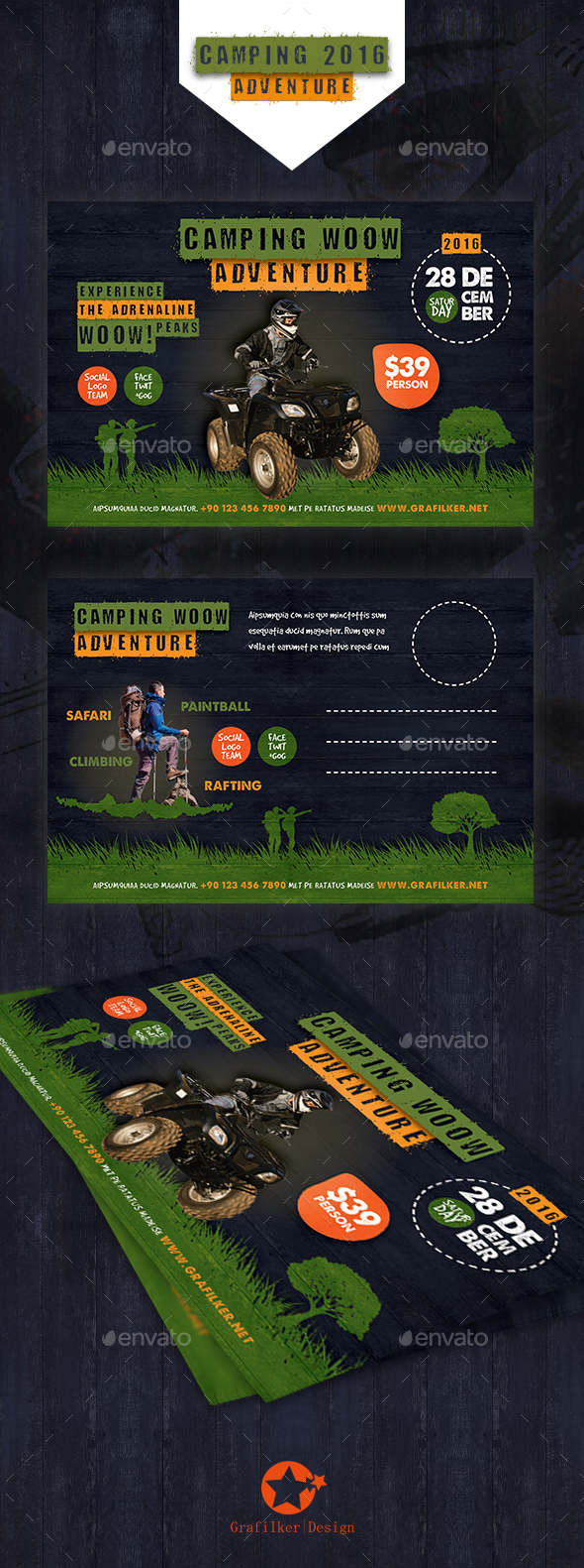 Camping Adventure Postcard Templates - Cards & Invites Print Templates