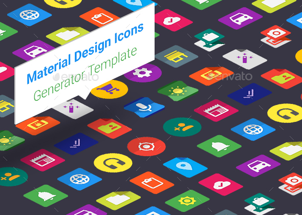 Material Design Icons Generator Template - Icons