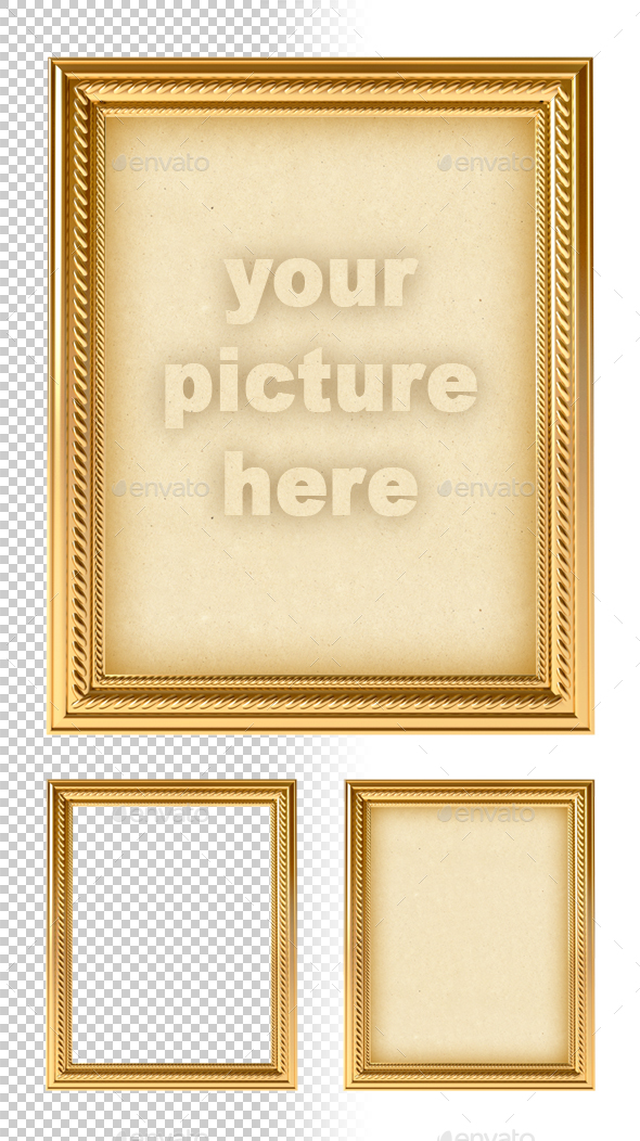 Golden Empty Frame - Objects 3D Renders