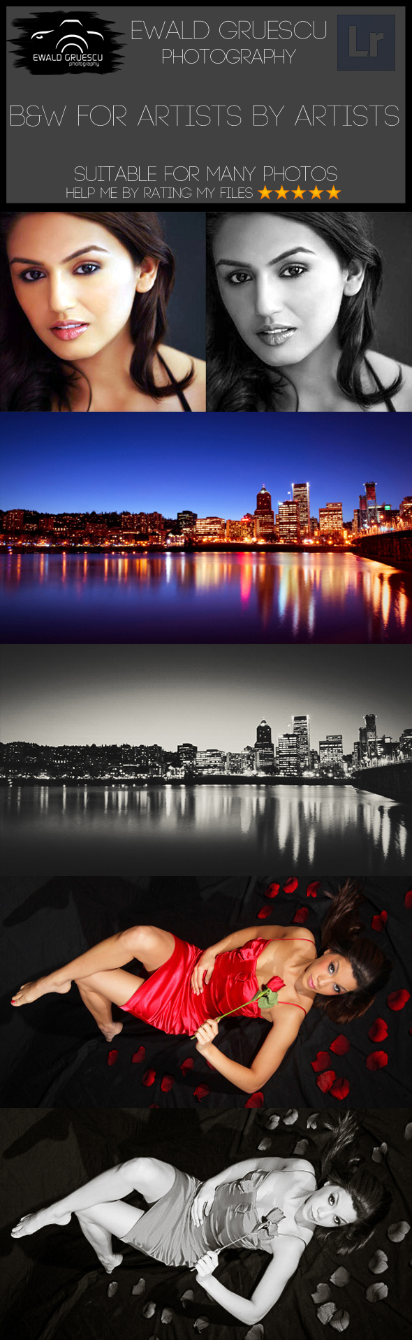 22 Artists B&W Lightroom Presets - Black and white Lightroom Presets