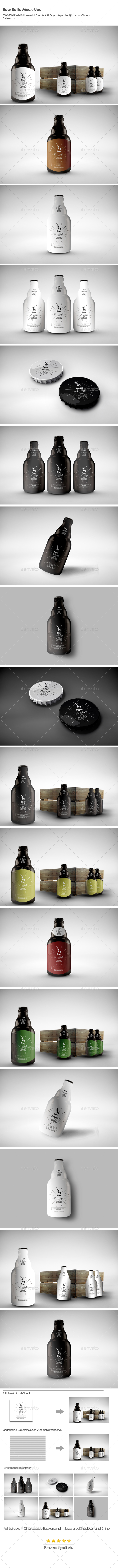 Beer Bottle Mock-Ups - Food and Drink Packaging