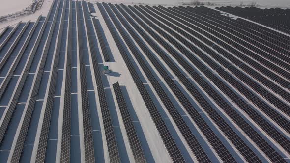 Alternative Energy View of Solar Panels in Field From Height