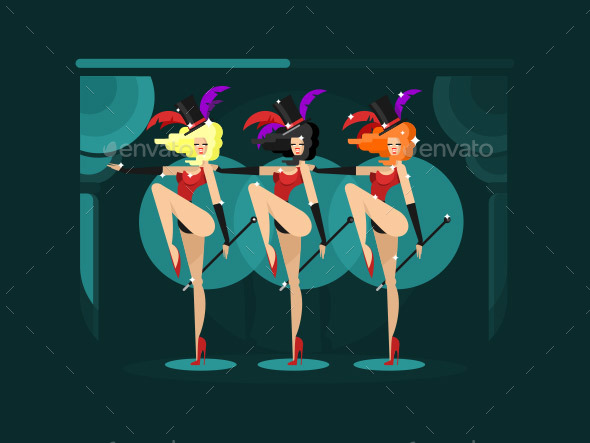 Cabaret Dance Girls - People Characters