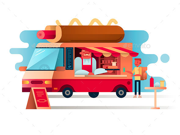 Cafe Van Hot Dogs - Miscellaneous Vectors
