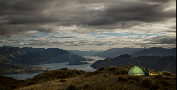 Camping Under The Stars By Night At Lake Wanaka, New Zealand