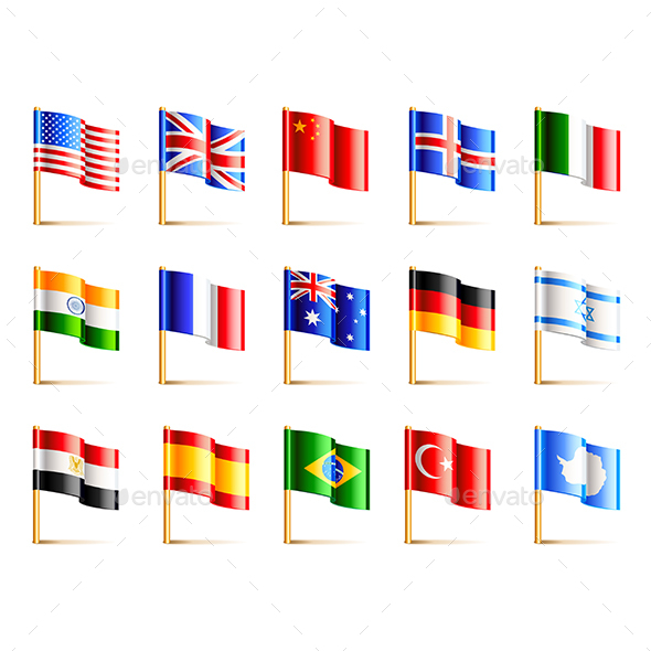 World Countries Flags Set - Travel Conceptual