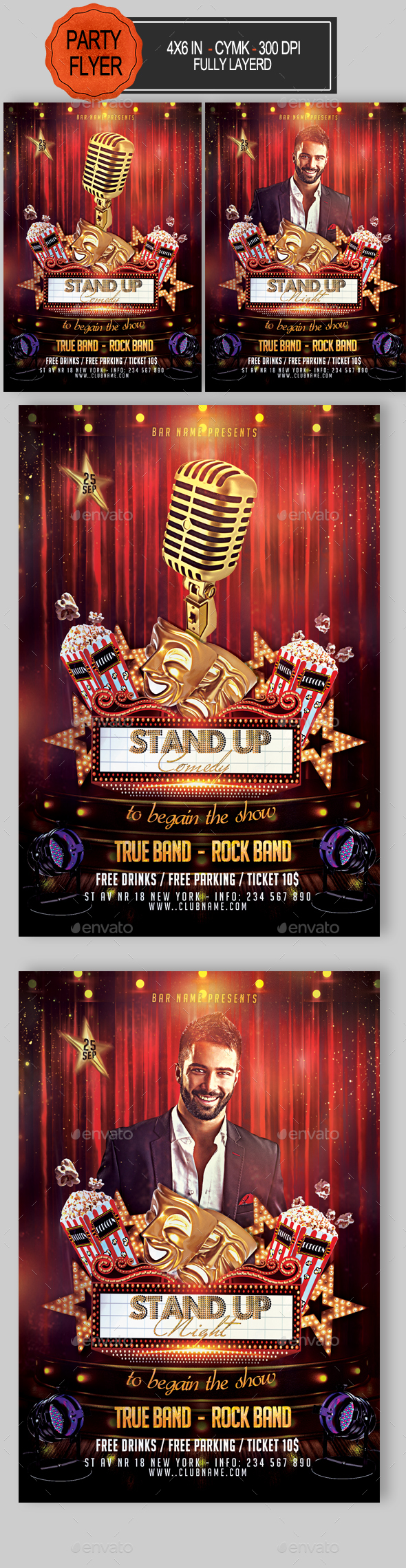 Stand Up Comedy Night Flyer - Clubs & Parties Events