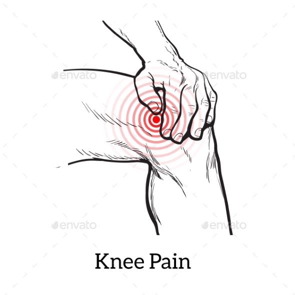 Illustration of Knee Pain Hands Holding Leg - People Characters