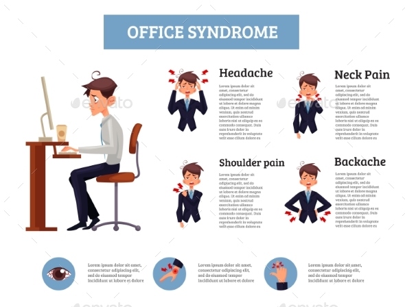 Concept of Office Syndrome in Men - People Characters