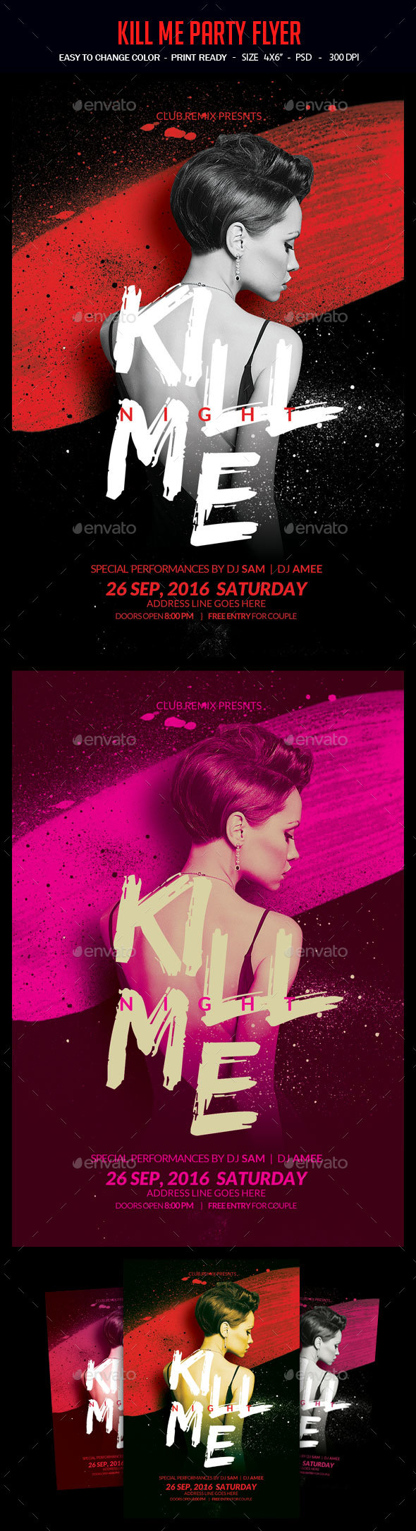 Kill Me Party Flyer - Clubs & Parties Events