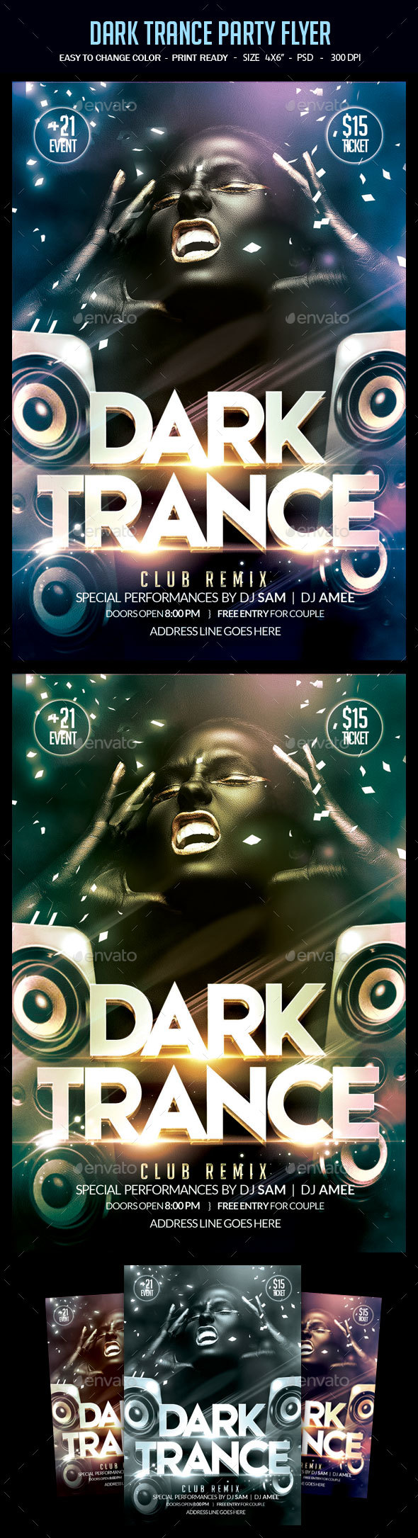 Dark Trance Party Flyer - Clubs & Parties Events