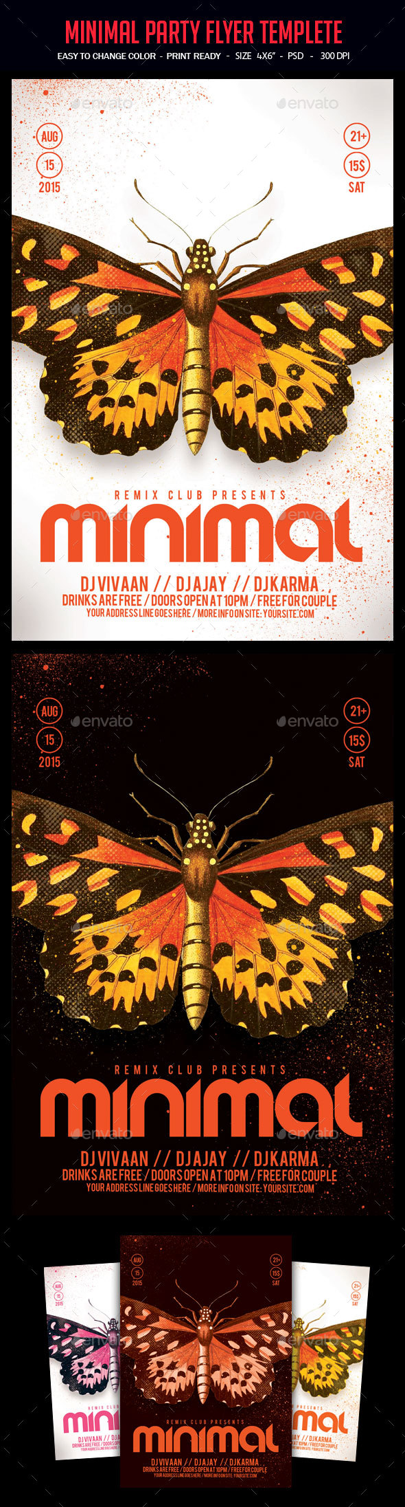 Minimal Party Flyer Template - Clubs & Parties Events