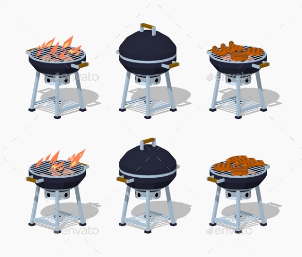 Low Poly Barbecue - Man-made Objects Objects