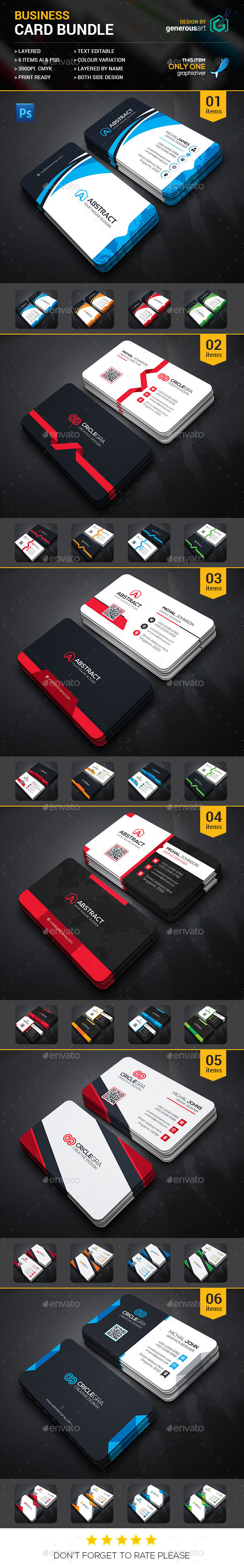 Business Card Bundle 6 in 1 - Corporate Business Cards