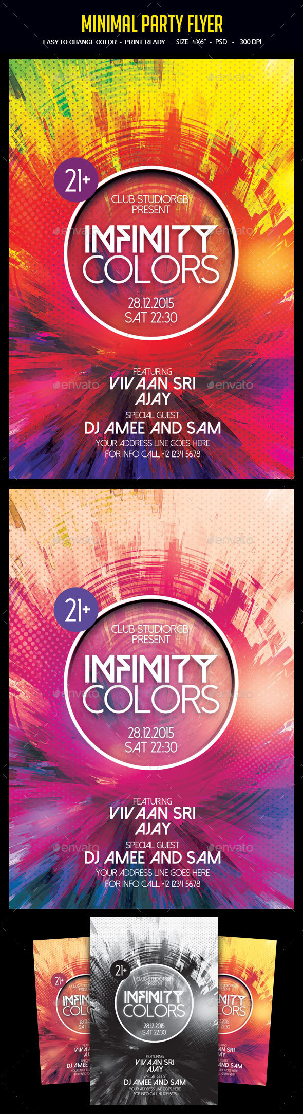 Minimal Party Flyer - Clubs & Parties Events