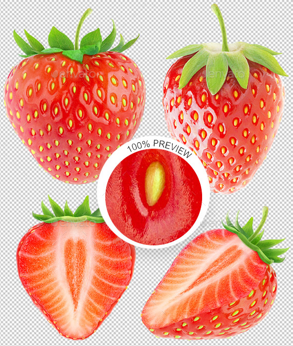 Collection of Isolated Strawberries - Food & Drink Isolated Objects