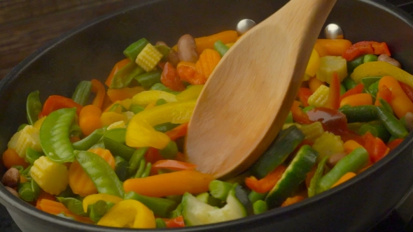 Stir Fried Vegetables In The Pan