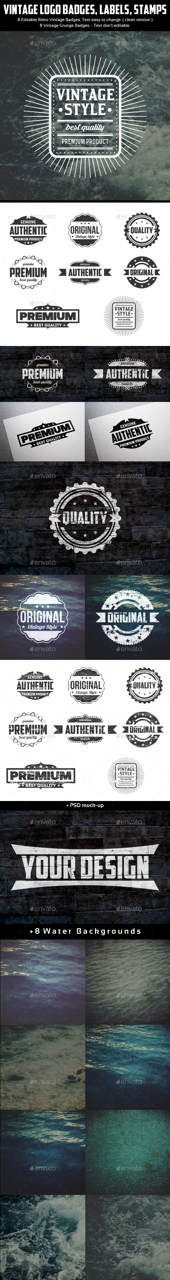 Authentic Vintage Badges & Labels - Badges & Stickers Web Elements