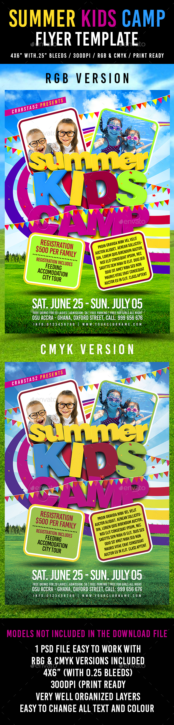 Summer Kids Camp Flyer Template - Events Flyers