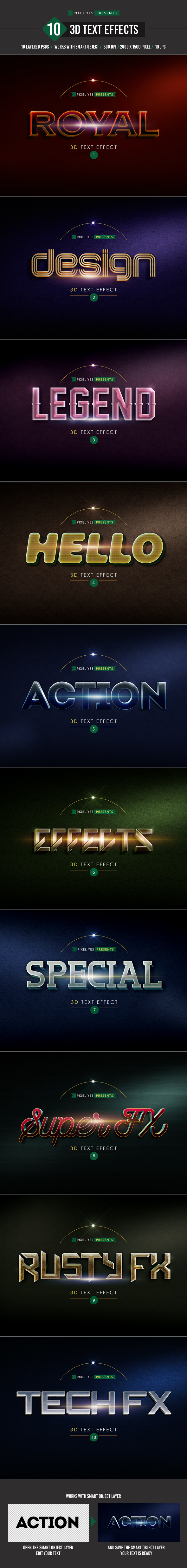 3D Text Effects - Text Effects Actions