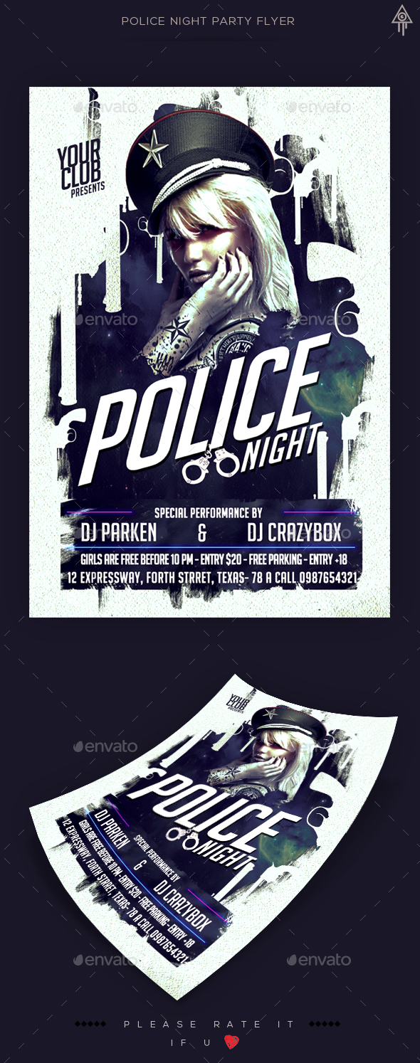 Police Party Flyer Template - Clubs & Parties Events