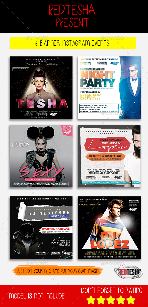Instagram Banner Events - Banners & Ads Web Elements