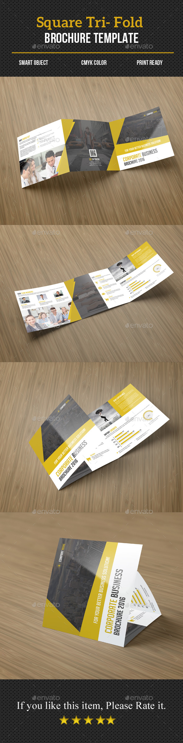 Square Tri-Fold Business Brochure - Corporate Brochures