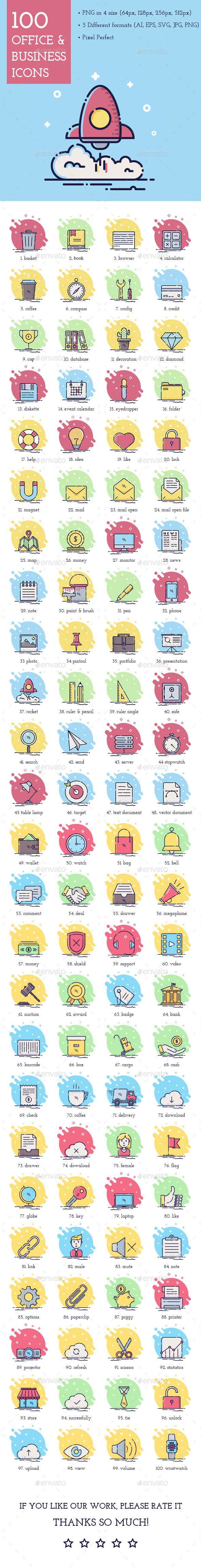 100 Office & Business Icons - Business Icons