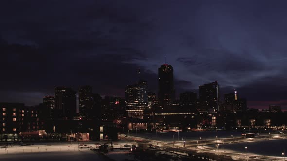 Fast Timelapse Clouds Over the Denver Skyline at Dawn alt