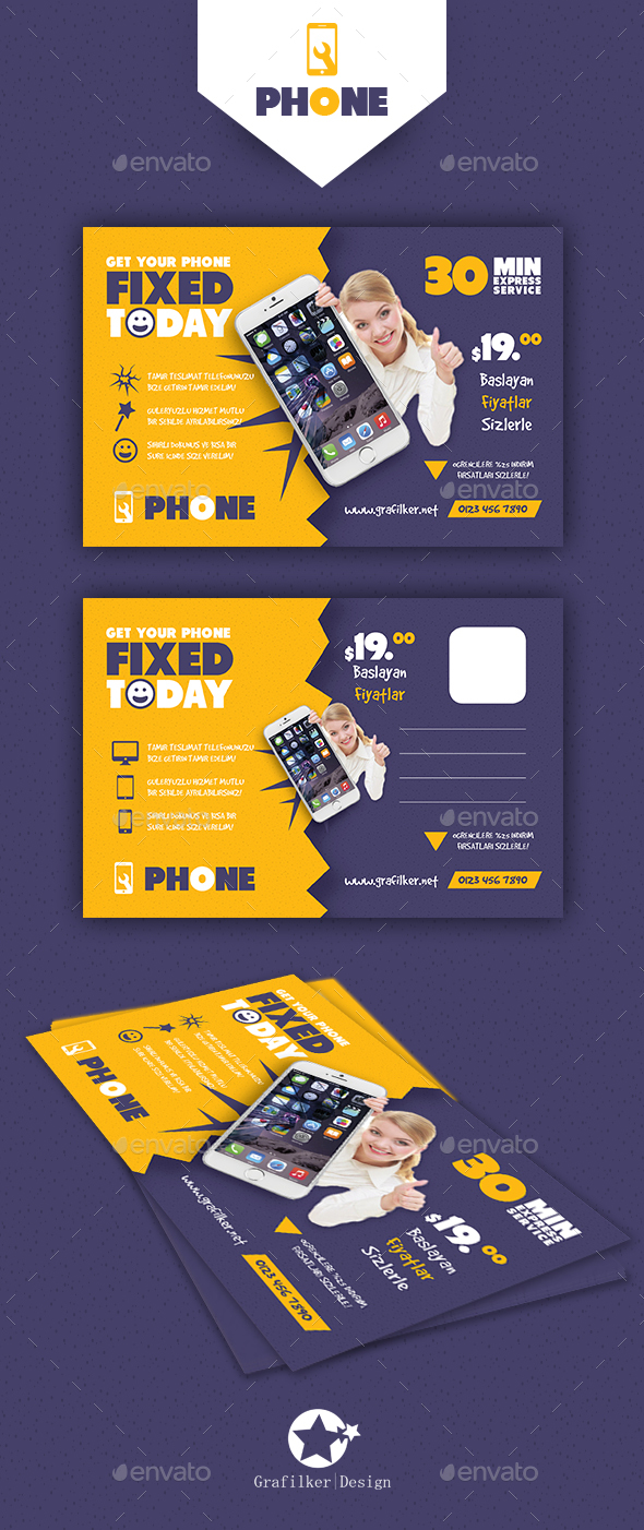 Phone Repair Postcard Templates - Cards & Invites Print Templates