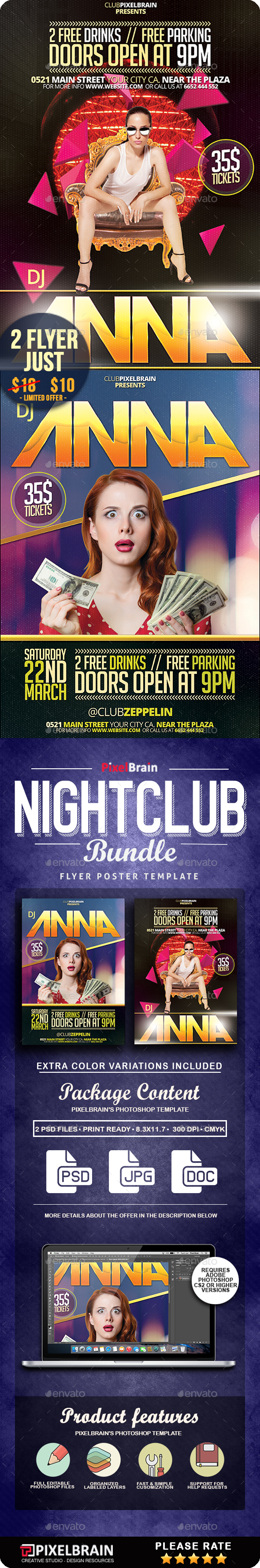 Nightclub Party Flyer/Poster 2 PSD Vol. 1 - Clubs & Parties Events