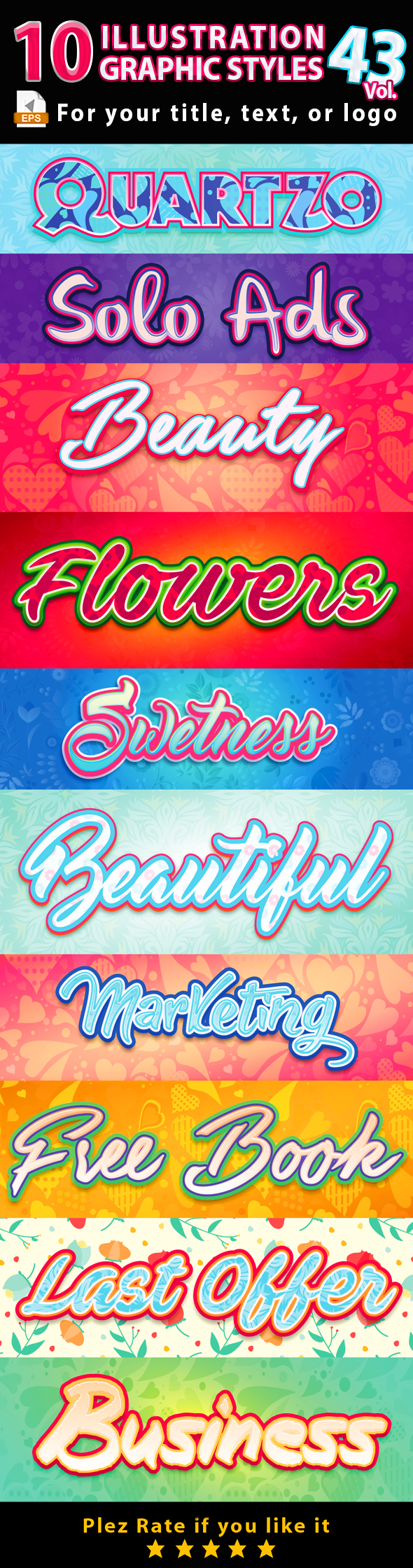 10 Illustrator Graphic Styles Vol.43 - Styles Illustrator