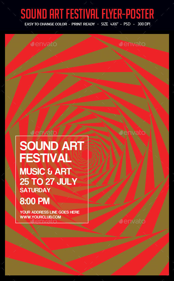 Sound Art Festival Flyer-Poster - Clubs & Parties Events